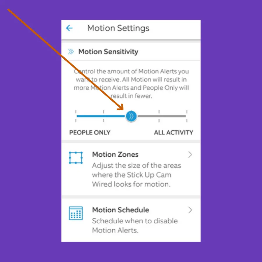 reduce the motion alerts