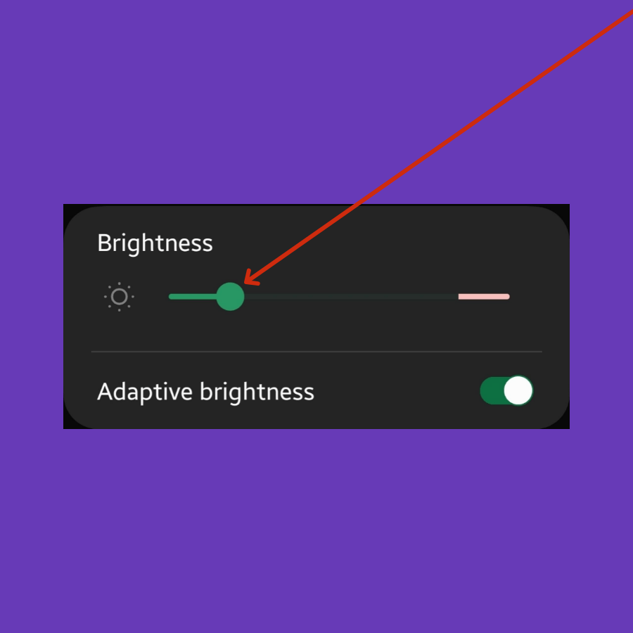 drag the brightness slider