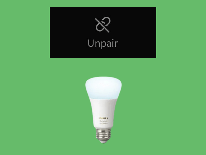 unpair the philips hue bluetooth bulb