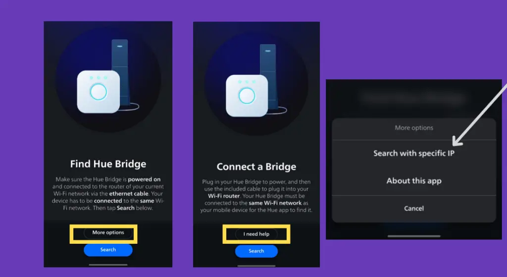 Add philips hue bridge with a specific IP address