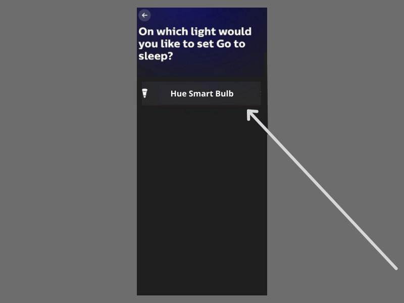 select your philips hue smart bulb