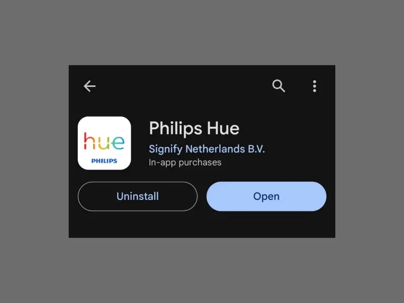 uninstall philips hue app